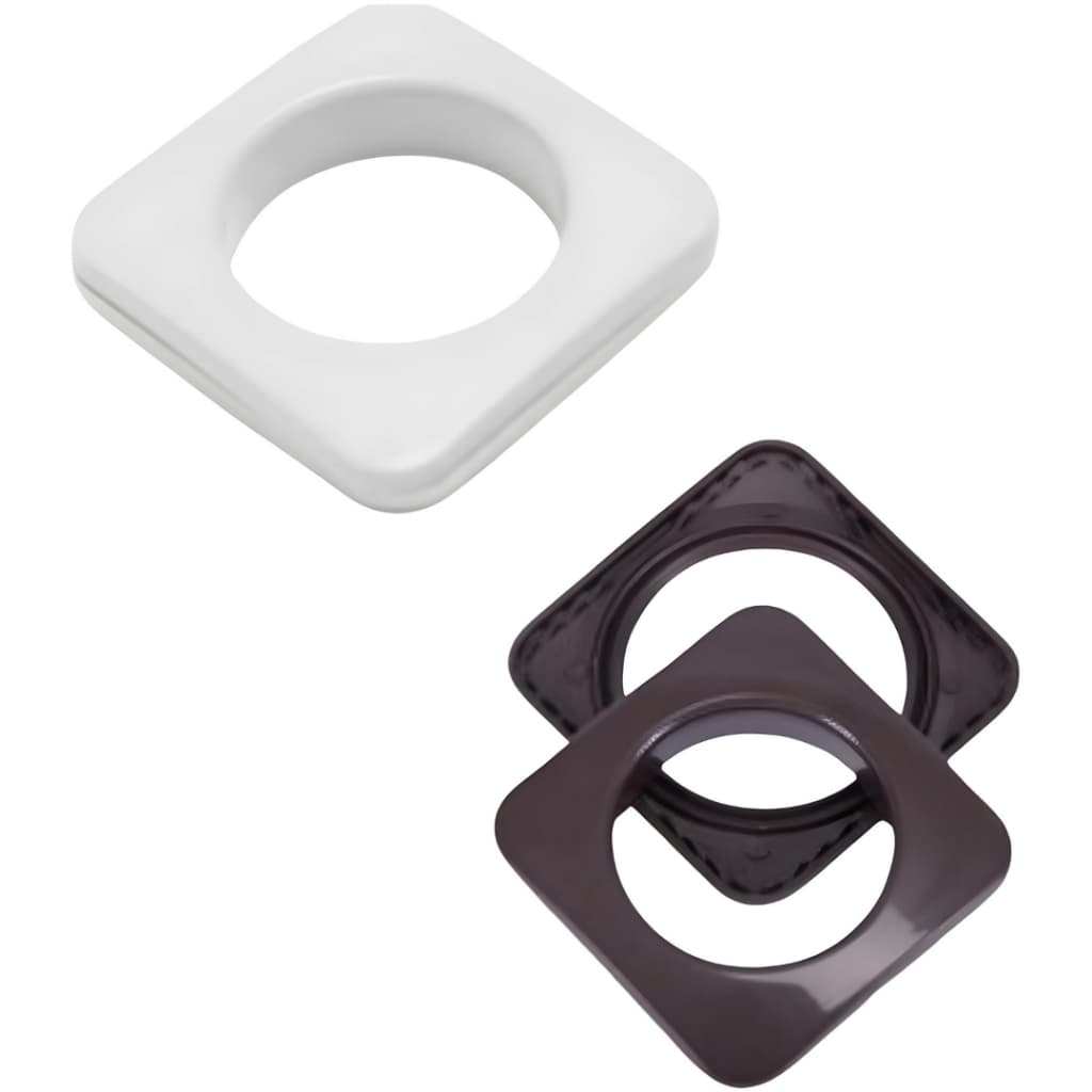Ilhós De Cortina/varão Quadrado Branco/Tabaco