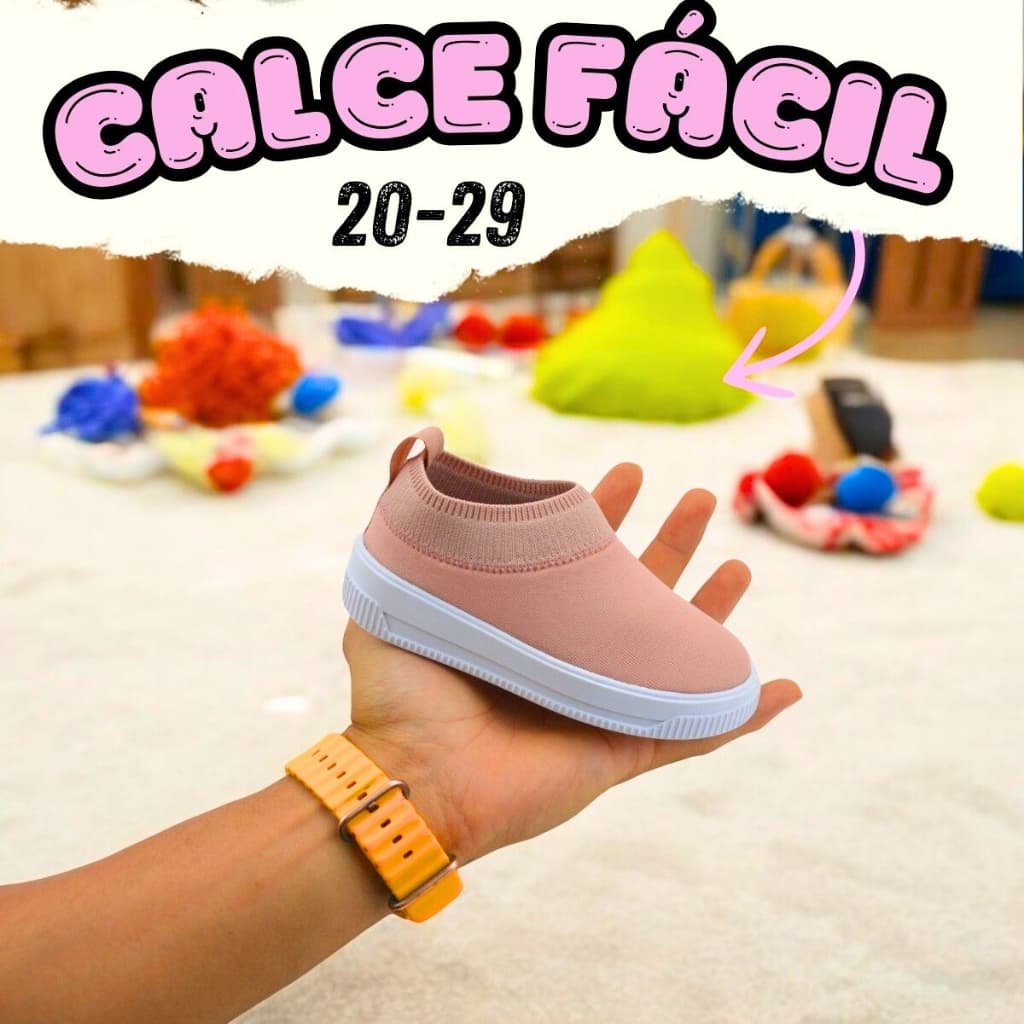 Tênis Baby Meia Menina Conforto e Leveza! Infantil Macio Material Respirável Promoção