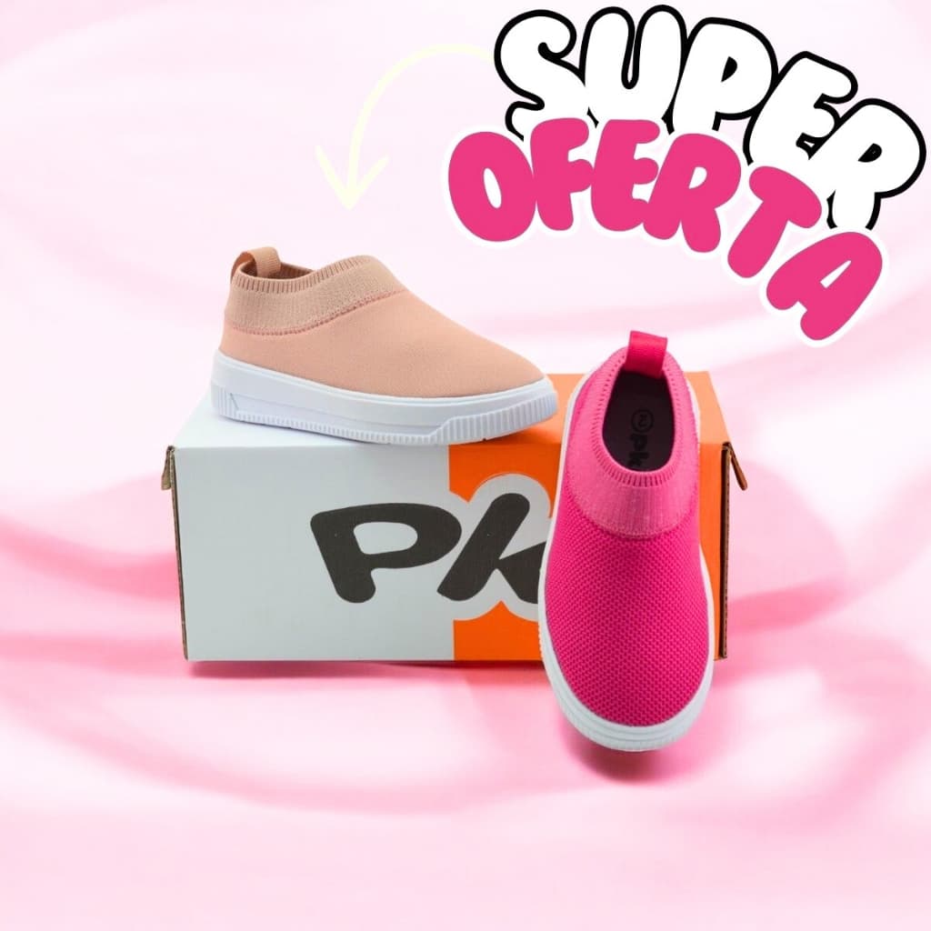 Tênis Baby Meia Menina Calce Fácil! Leve, Macio e Respirável Promoção Envio Rápido