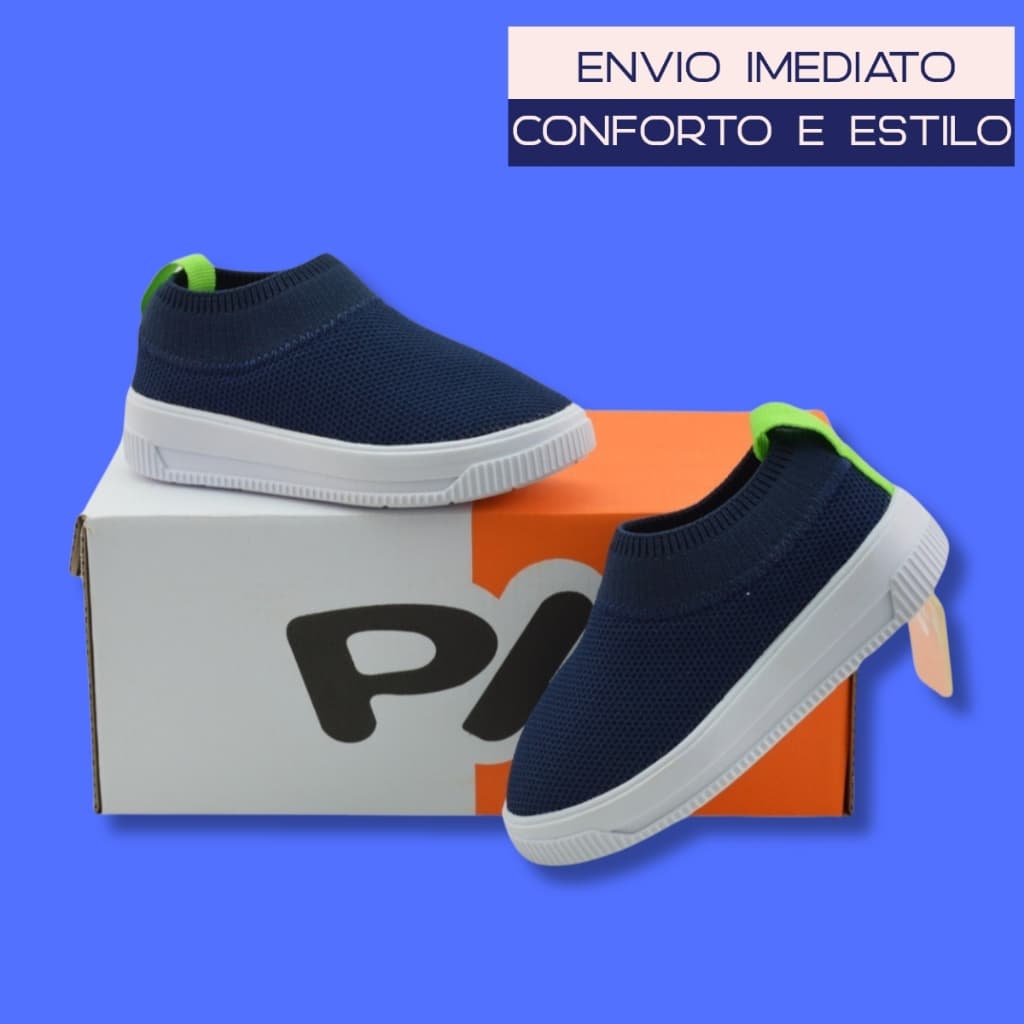 Tênis Infantil Meia Masculino Conforto Total! Leve, Macio e Fácil de Calçar
