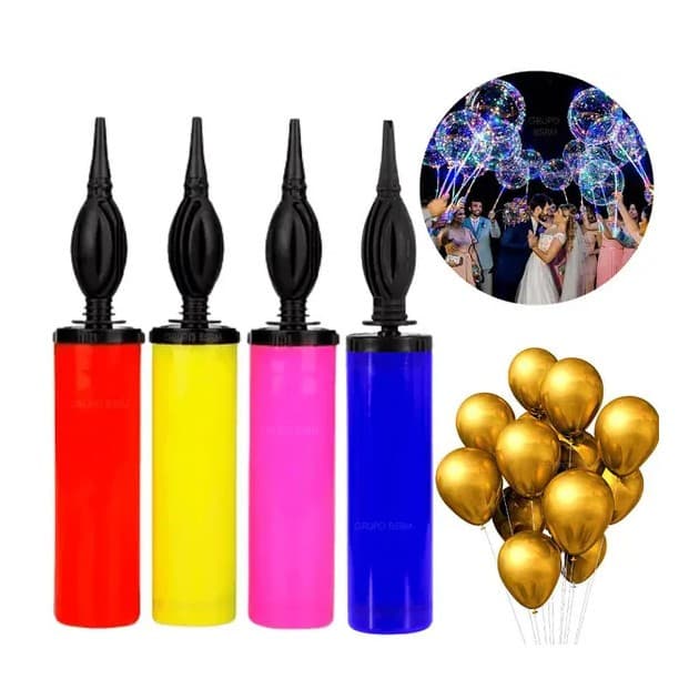 1,3 e 5 Unidades de Bombas Manual Para Encher Balões E Bexigas Prático E Rápido Festas Eventos.