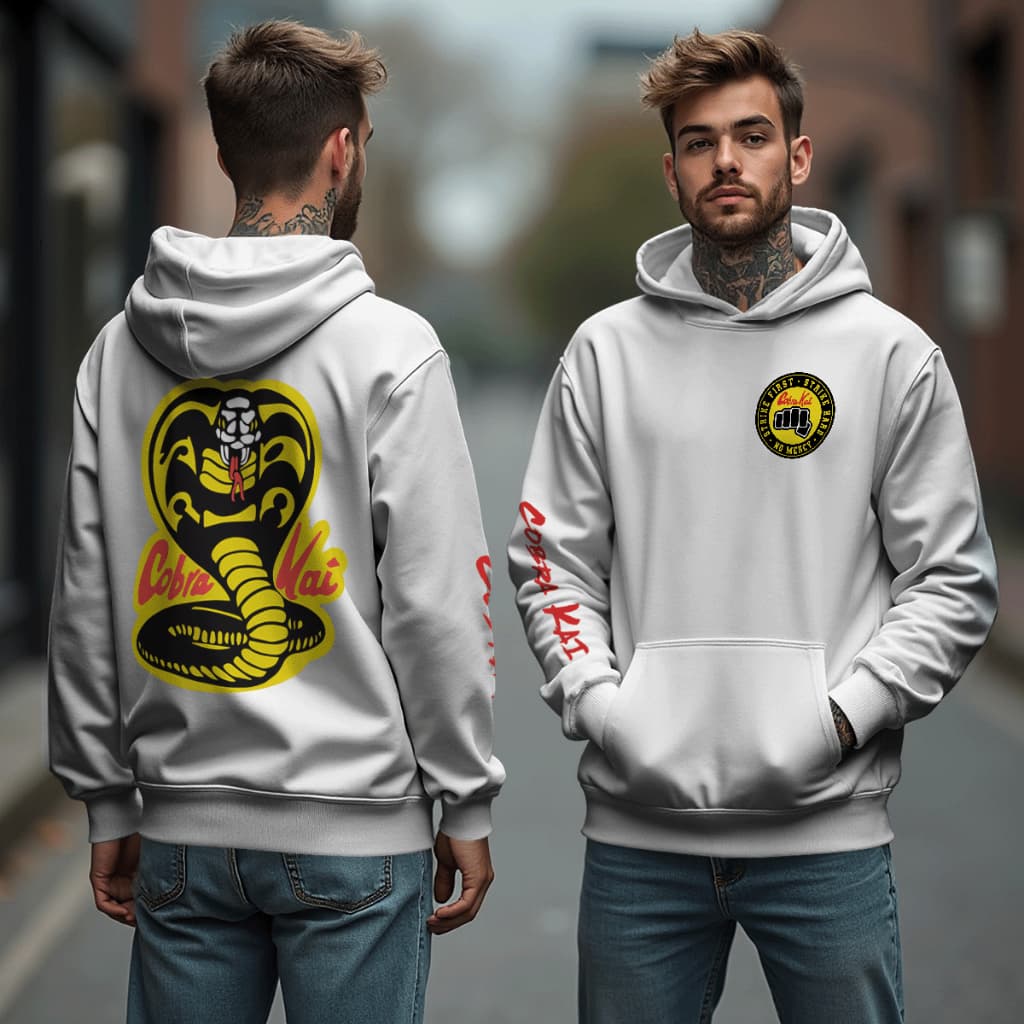 Blusa Moletom Cobra Kai Karate Estampa Frente e Costa