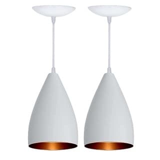 Pendente Kit 2 Bala luminárias Vegas Vermelho e Branco Decoração Sala,Cozinha,Balcao ENVIO MESMO DIA