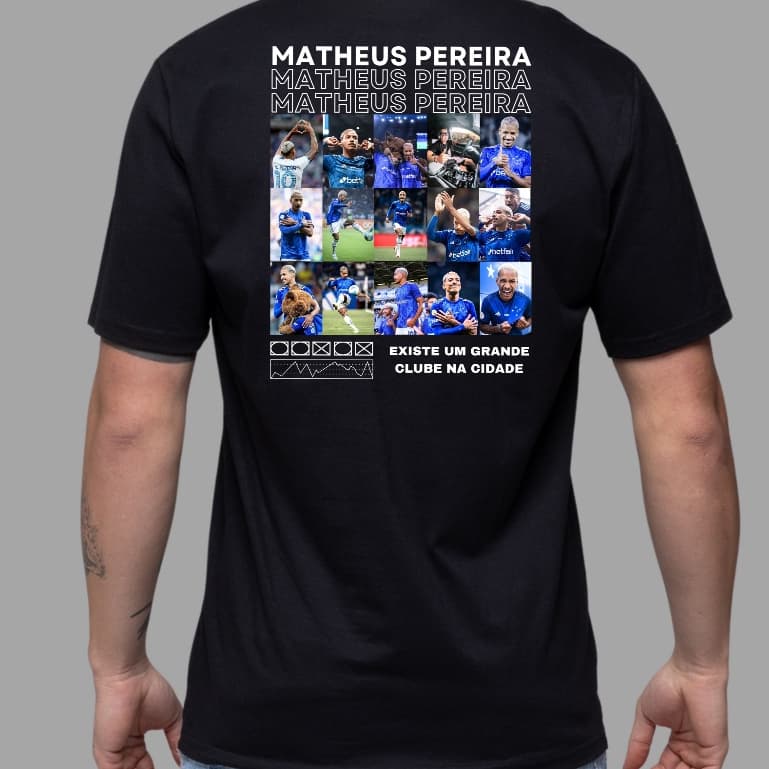 Camiseta Matheus Pereira Jogador Futebol fotos 100% Algodão 30.1
