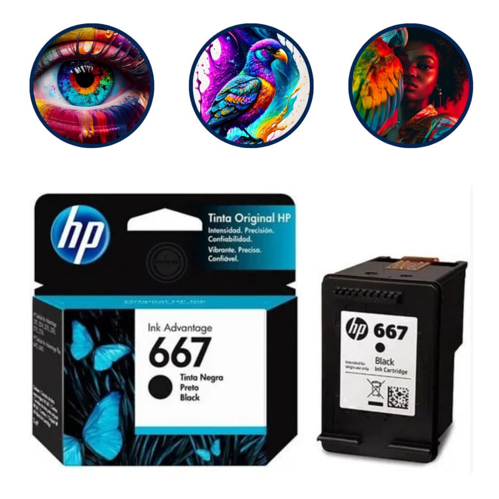 Cartucho Hp 667 Preto Original - 1200 2300 2700