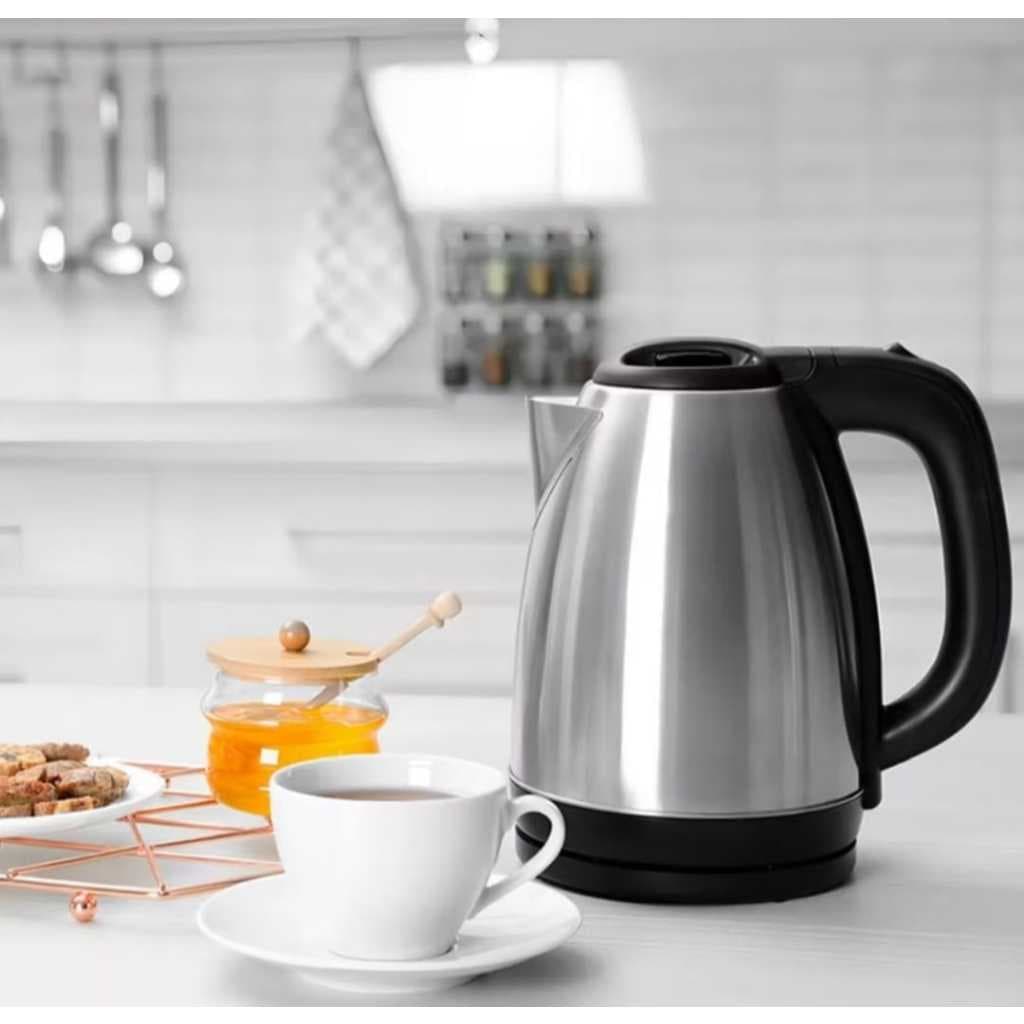 Chaleira Elétrica de Aço Inox,  2.0L, 110V ,Ferve Água Rápido com Tampa e Desligamento Automático.