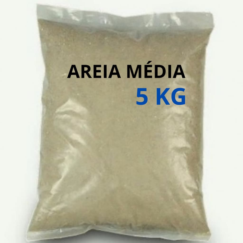 Areia Media 5 KG Para Vasos Obras Assentamento De Blocos Chapisco Concreto