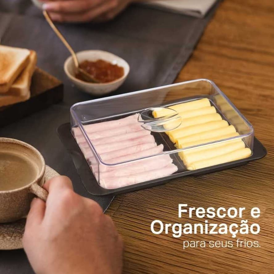 Porta Frios Atoxico Com Tampa Acrílica Resistente Duplo e Simples
