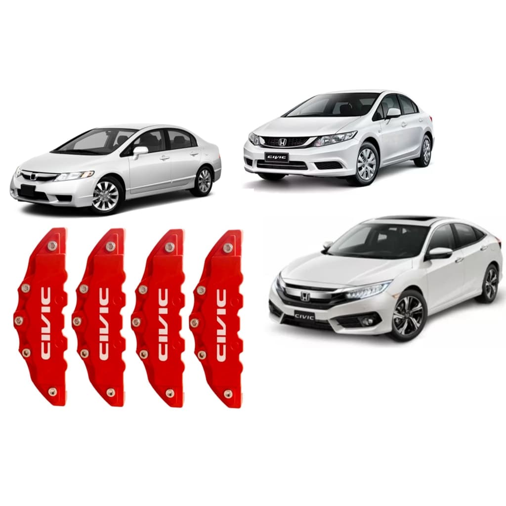 Capas Pinça Freio Kit 4 Peças 24cm compatível com Honda Civic
