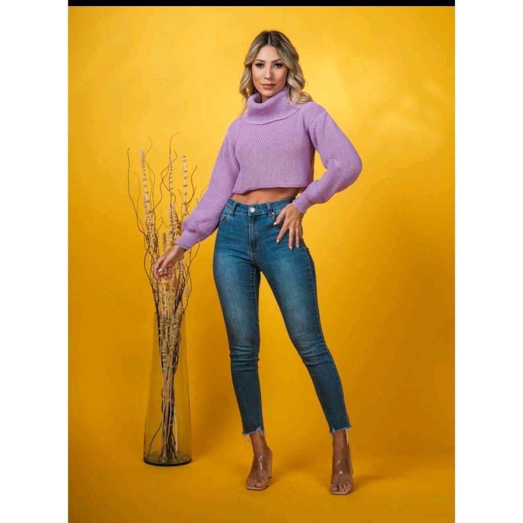kits 2pcs,cropped trico gola alto #MX1-20 moda feminina