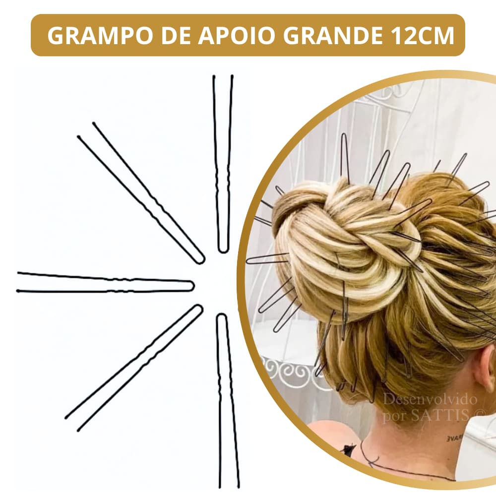 Grampo de Apoio Grande (12cm) para Penteados (10un) Grampo Aberto para Marcações Rafael Gasparim
