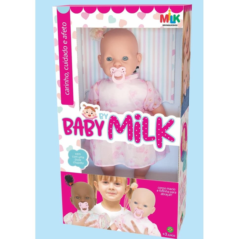 Boneca Bebezão Grande Loira Baby By Milk 45cm - Envio Imediato -