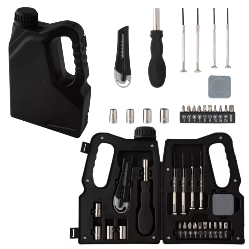 Kit Ferramentas 21 Peças Maleta Formato Galao Garrafa Litro Oleo