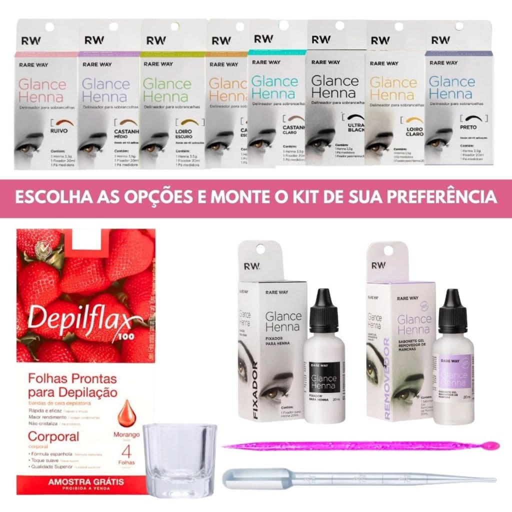 Henna Para Design De Sobrancelhas Glance 3,5 g Opções Removedor Fixador Kit Designer