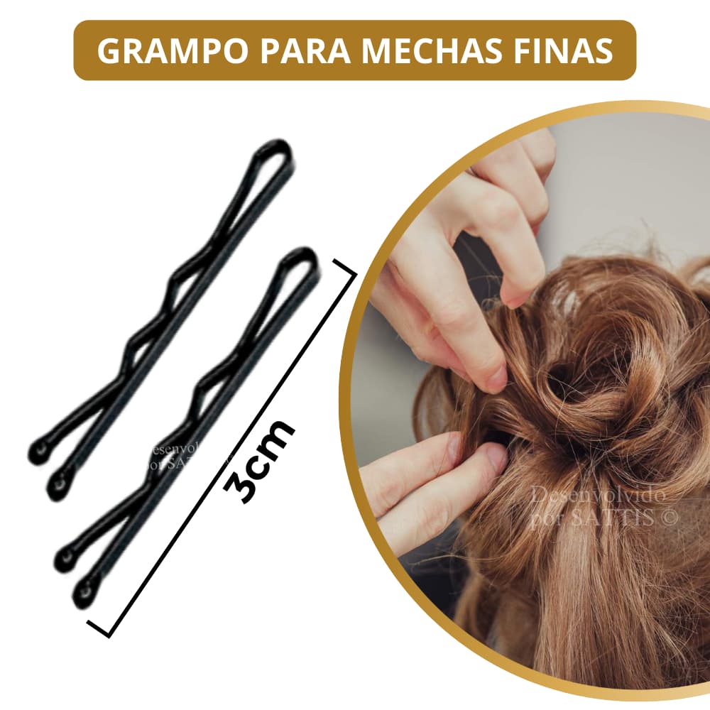 Mini Grampo 3cm Para Mechas Finas Facil de Esconder - Rafael Gasparim - Com to Poder de Tração