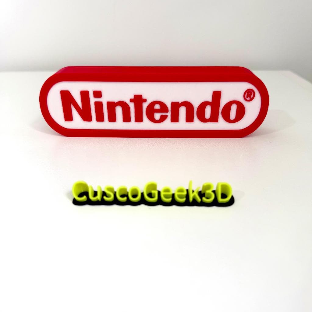 Logo Nintendo Placa Decorativa 3D Gamer Geek Presente Nerd Jogos Quarto Gamer
