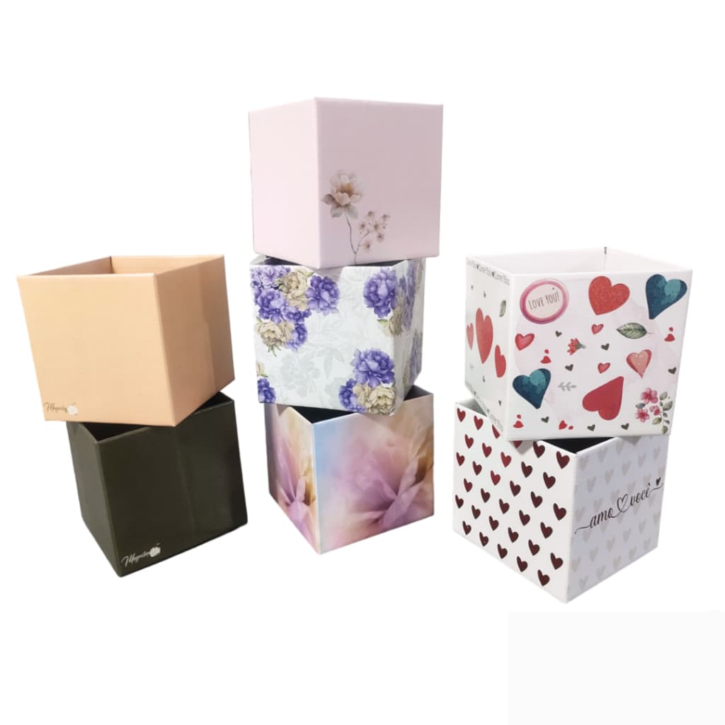 Kit com Cachepots Quadrados + Sacos de Cestas + Fitas Plásticas para Embrulhos e Embalagens