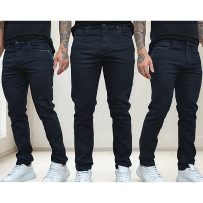 Kit 3 Calças Jeans Preta Masculino Qualidade Premium