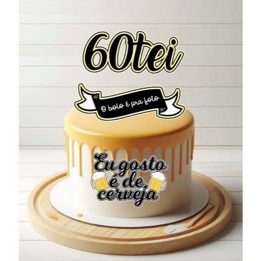 Topo topper de bolo 40TEI 50TEI 60TEI 70TEI CERVEJA