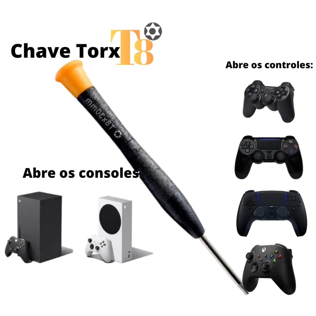 Chave Torx T8 com Furo PS3 PS4 PS5 e Xbox Repare Consoles com Precisão e Facilidade