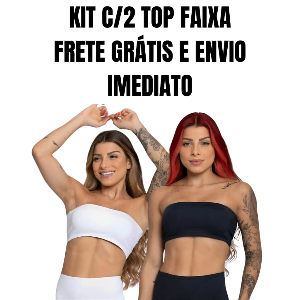 Kit 2 Cropped Faixa Top Tomara Que Caia Ref:1593