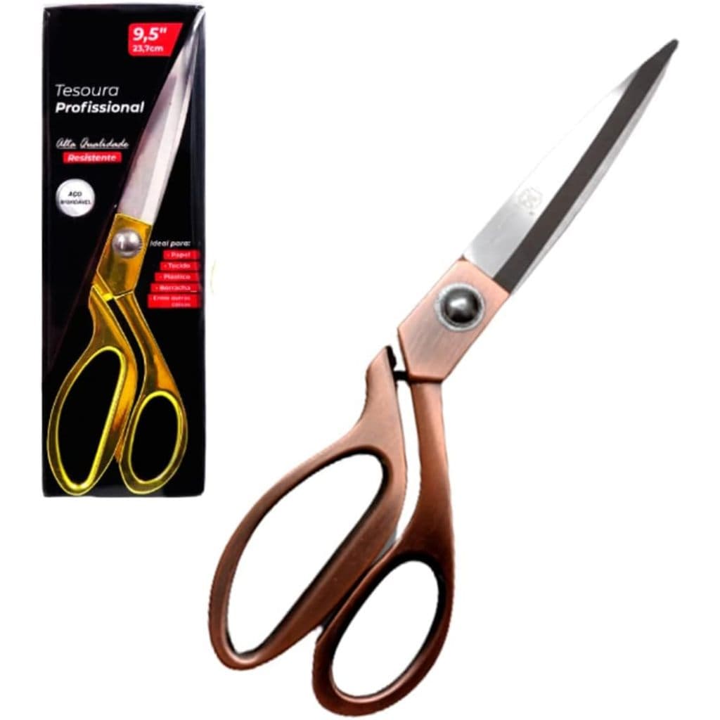 Tesoura Profissional 23cm Inox Costura Alfaiate Artesanato Tapeceiro Multiuso