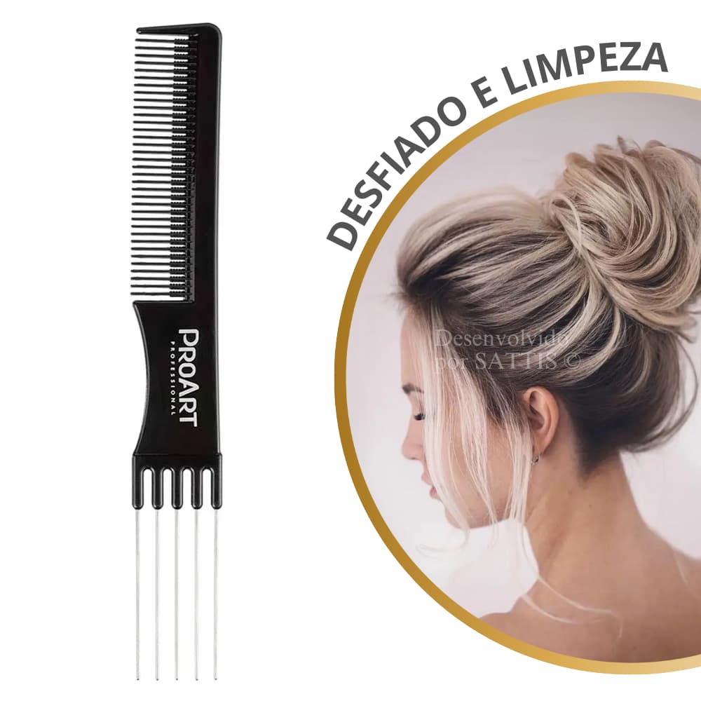 Pente Garfo para Desfiado, Volume e Limpeza de Penteados - ProArt