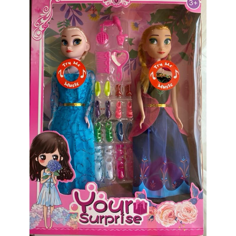 Kit Com 2 Bonecas Do Filme Frozen Musicais Anna E Elsa 27Cm Dia Das Crianças Envio Imediato