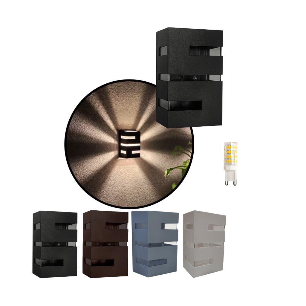 2 Arandela de Parede + 2 Lâmpada Led Soquete G9 5w Branco Quente