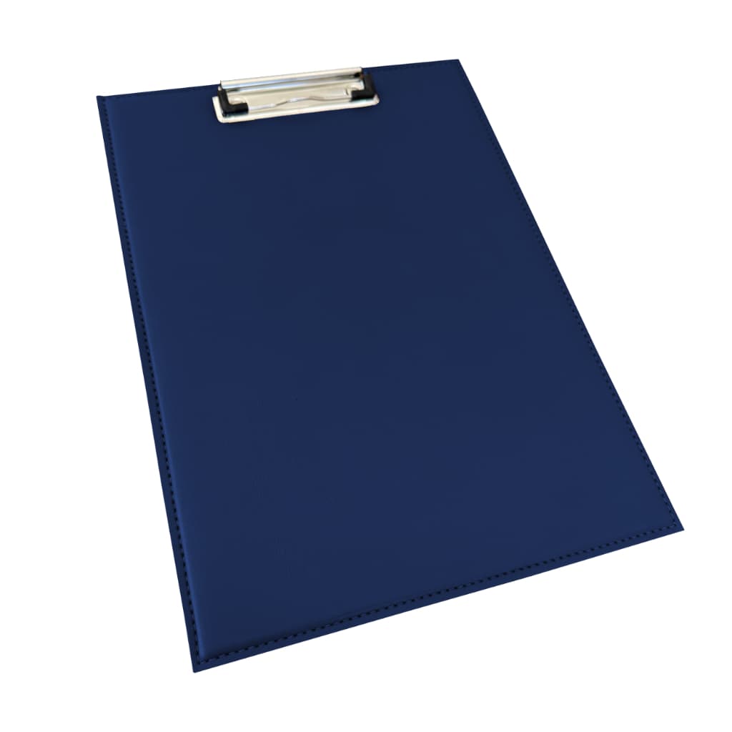 Prancheta para Escritório Tamanho A4 em Couro Ecológico Azul