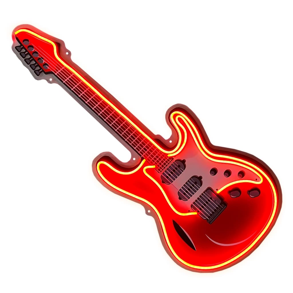 Luminária Painel Neon Led Guitarra Elétrica Música Rock