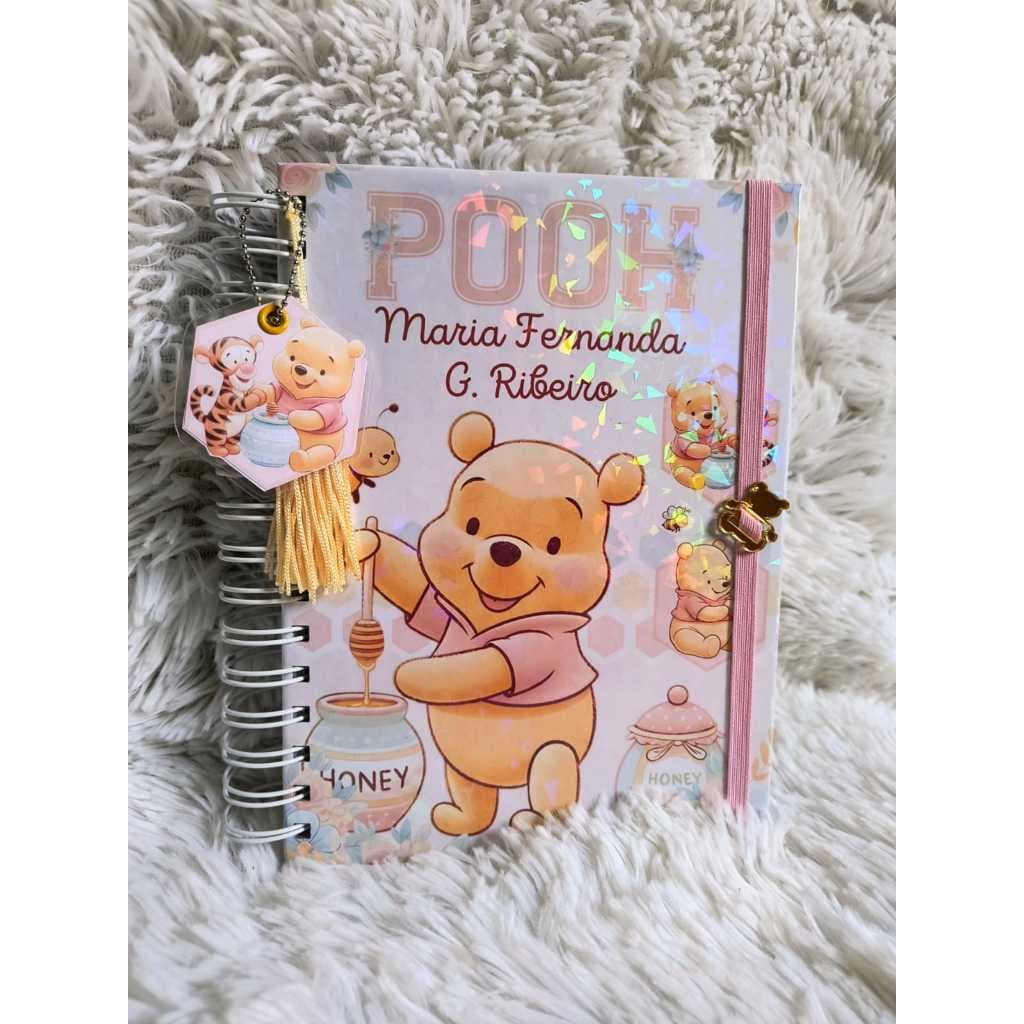 Agenda 2027 Ursinho Pooh , agenda escolar personalizada com nome, ENVIO RÁPIDO