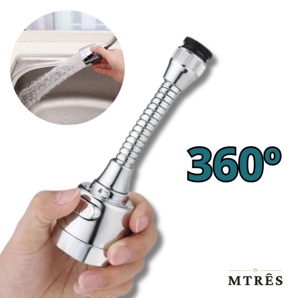 Bico Extensor de Torneira de Cozinha 360 Graus Giratória  Adaptador Jatos De Água Ajustável Flexível