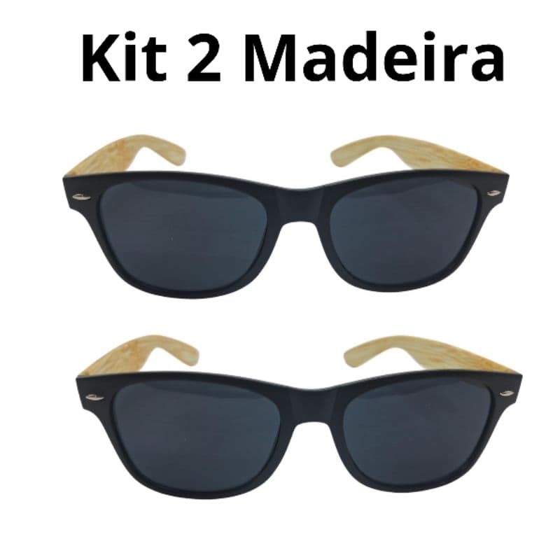 kit 2 Óculos de Madeira Moderno Masculino e Feminino