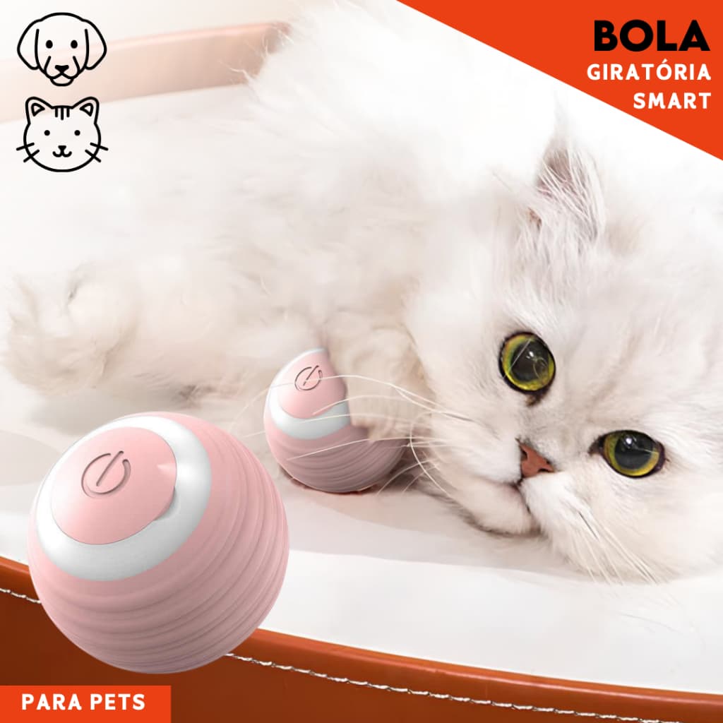 Bolinha Rotativa Eletrônica para Gatos e Cachorros Brinquedo Interativo - Mazzal