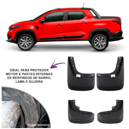 PARABARRO LAMEIRO DIANTEIRO/ TRASEIRO FIAT NOVA STRADA 21/ (4 PECAS)