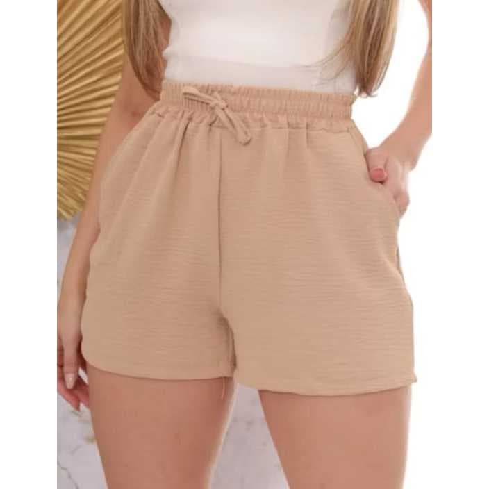 Short Dunas Curto Feminino Soltinho Com Bolço Tendencia Verao