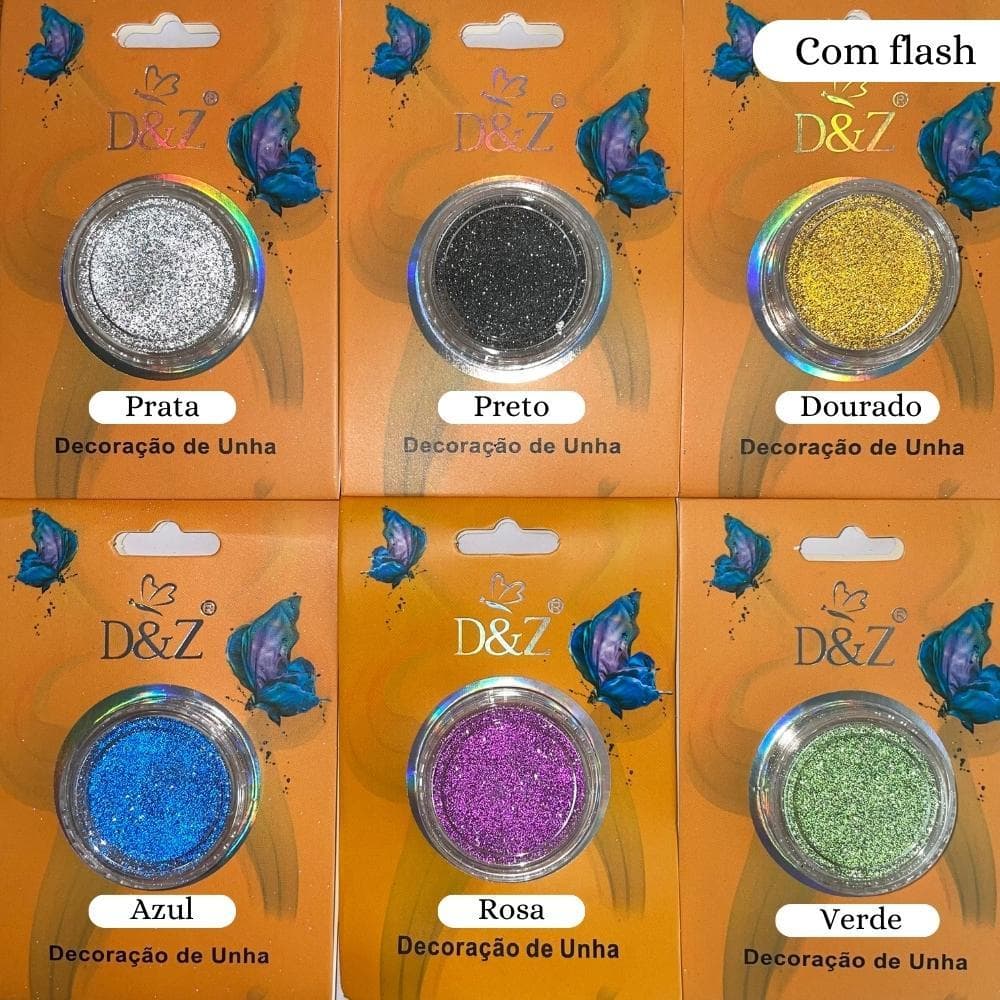 Glitter Refletivo Ultrafino D&Z Para Decoração De Unhas Nail Art pó refletivo holográfico