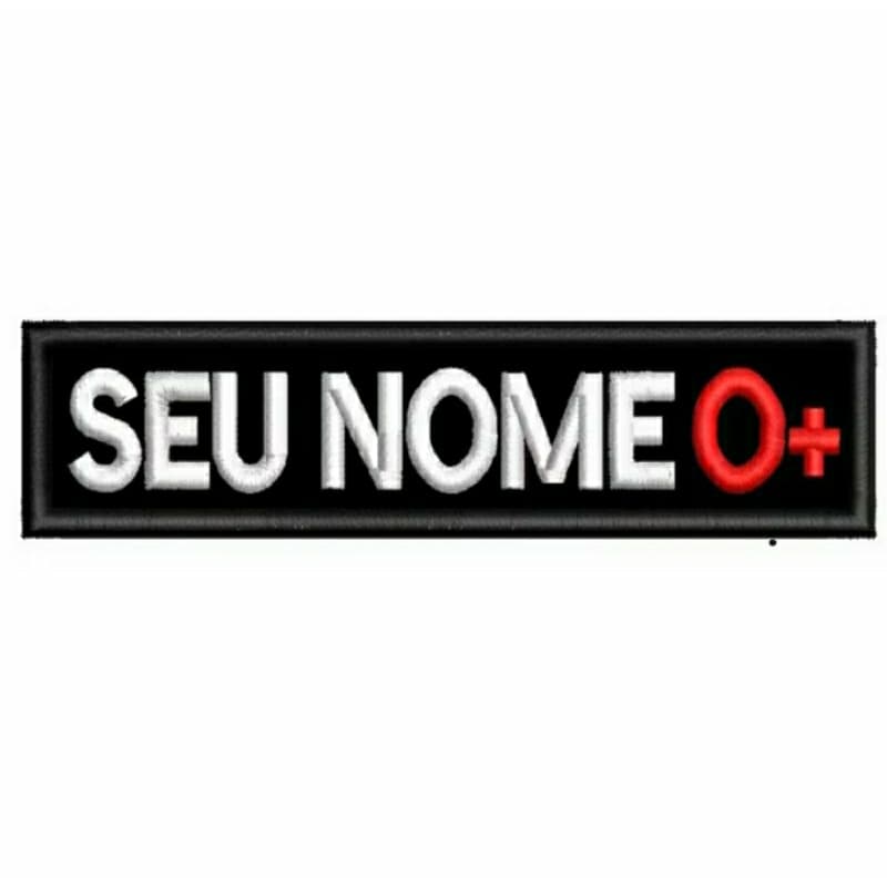 Patch Nome Tarjeta Biriba Soutache Bordado com velcro 12x2cm