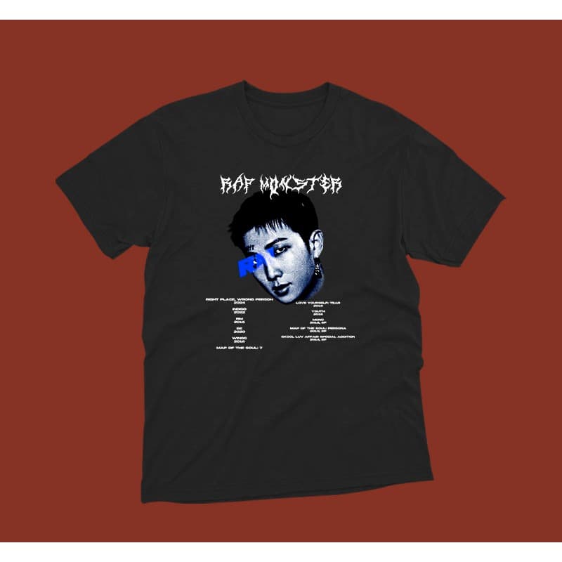 Camiseta Rap Monster RM BTS Kpop Álbum 100% Algodão Unissex
