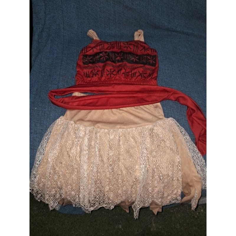 Fantasia Moana Vermelho Fantasia Menina Índia Tm 10 Para Crianças De 06 a 07 anos