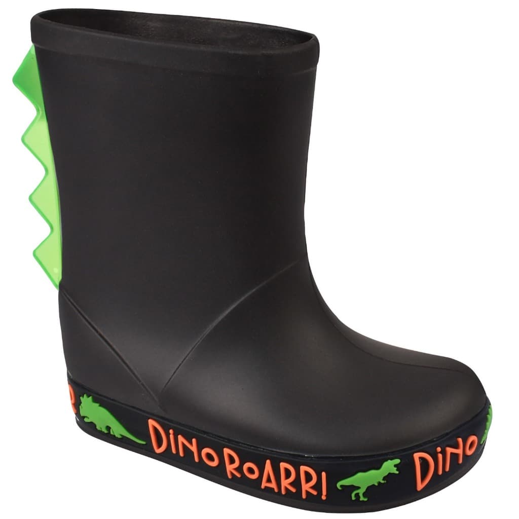 Bota Galocha de Chuva Infantil Menino Com Desenho De Dinossauro 3D Fosca - Luelua