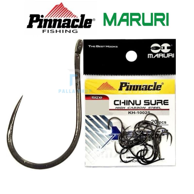 Anzol Sem Fisga Chinu Sure Pinnacle Maruri Black Nickel - Cartela c/ 20 - Pesqueiro Tambaqui Pacu Tambacu Piau