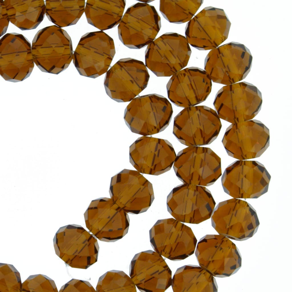 Contas de Cristal 8mm Marrom Transparente para Pulseira Guias Umbanda Candomblé