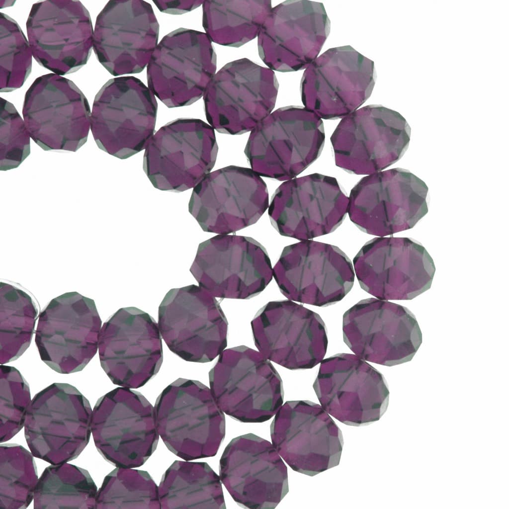 Contas de Cristal 8mm Roxo Transparente para Pulseira Guias Umbanda Candomblé