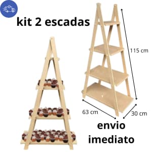 KIT 2 Escadinha Decoraçao De Doces Festas Lembrancinhas Novidade 4 Andares
