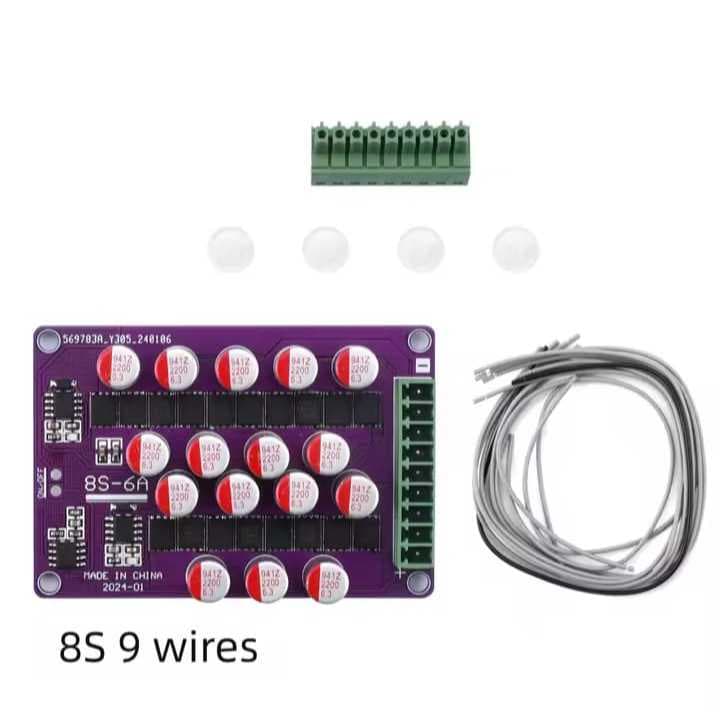 Balanceador Equalization Ativo 8s 24v 1A a 6A LiFePO4, Lithium Bateria Ativa