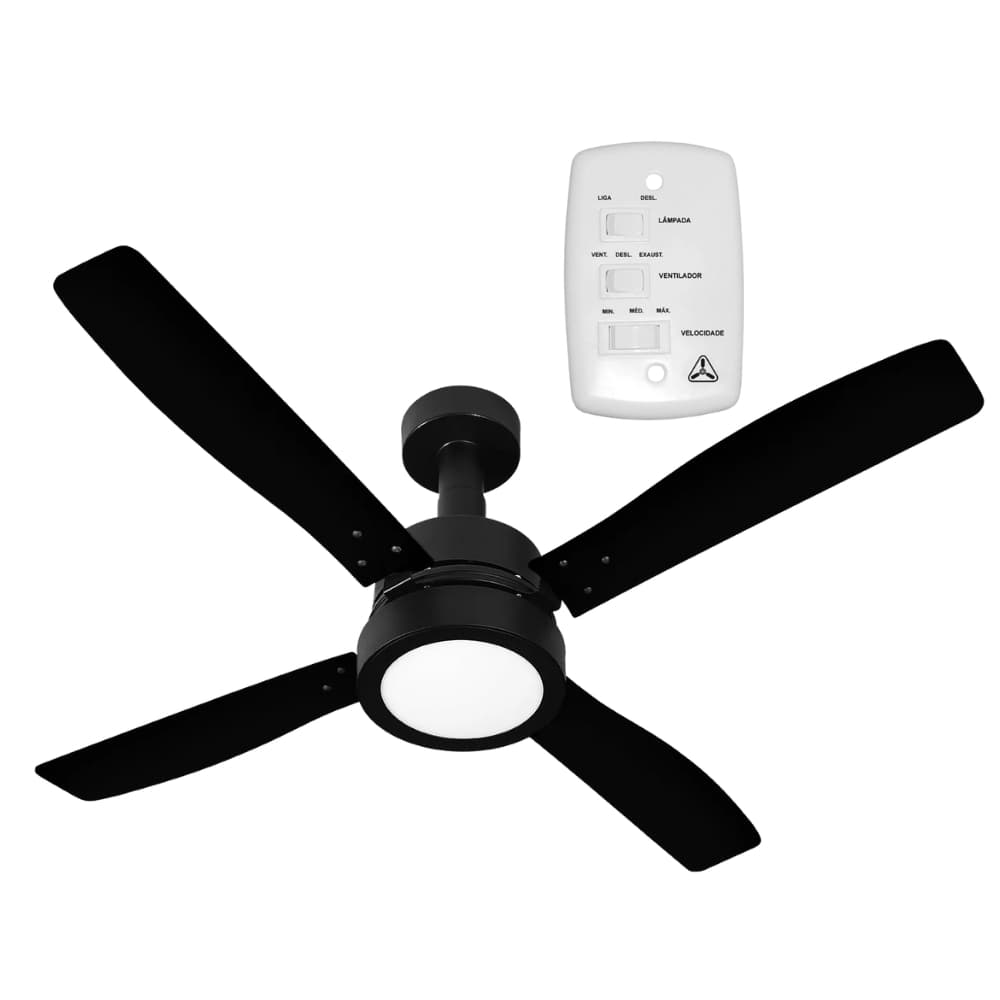 Ventilador De Teto Vintage Cobre 4 Pás Tabaco Led 18w 6500k 127V