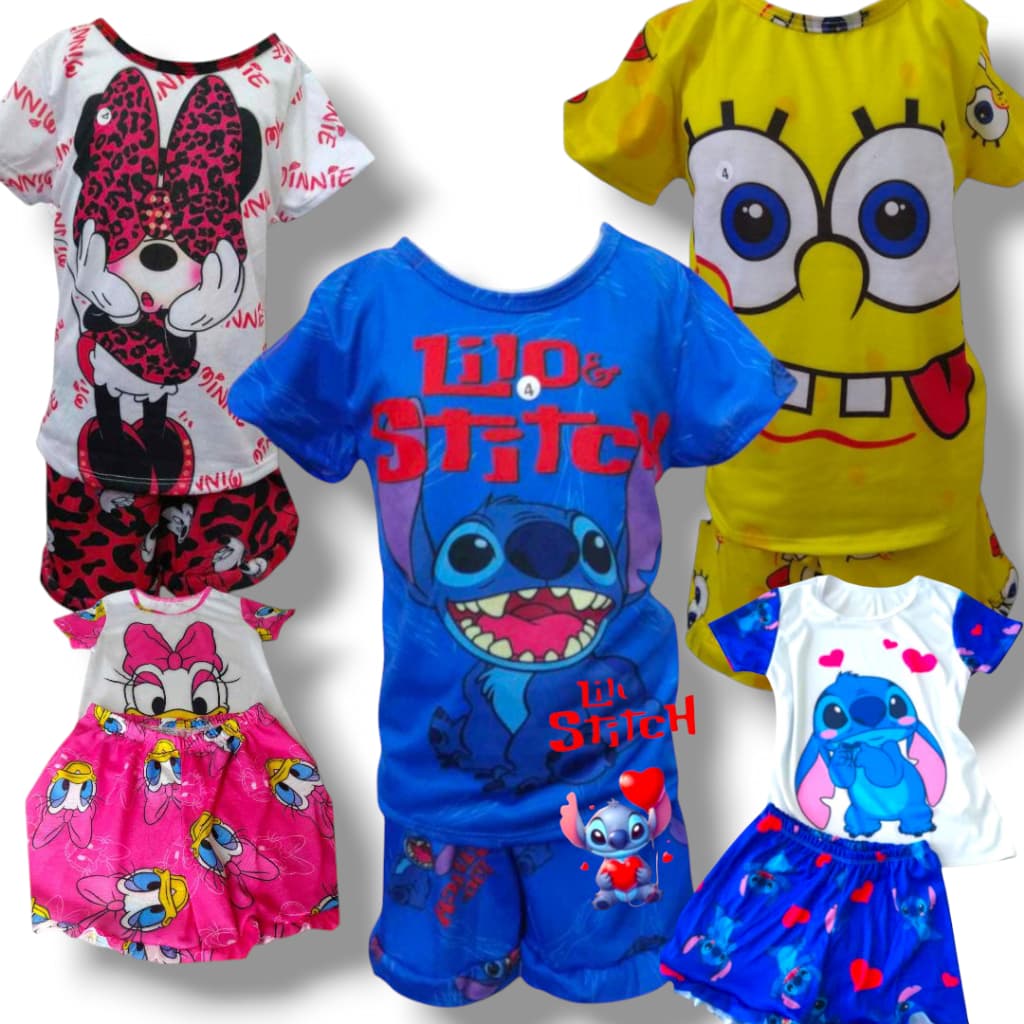 Pijama Infaltil Menina luxo Baby Doll personagens verão curto