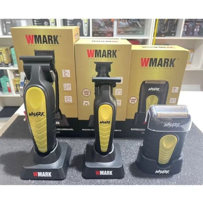kit 3 máquina Wmark Ng 338 Corte + Wmark Ng 138 Acabamento + Shaver Ng 938